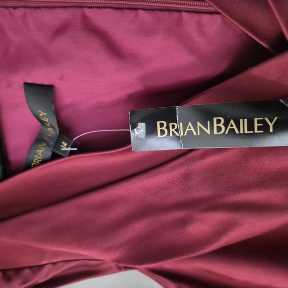 Brian BAILEY Elegant Burgundy Dress 100% SILK - Picture 2 of 9